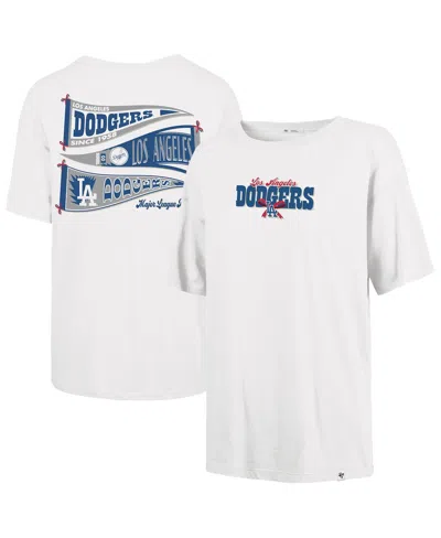 47 Brand Women's Sand Los Angeles Dodgers Bow Banner Sadie T-shirt In White