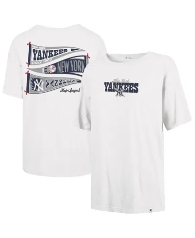 47 Brand Women's Sand New York Yankees Bow Banner Sadie T-shirt In White