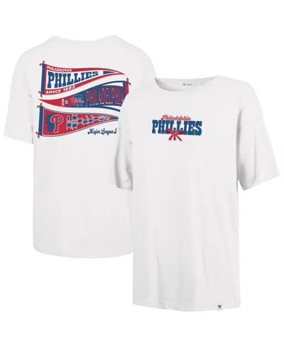 47 Brand Women's Sand Philadelphia Phillies Bow Banner Sadie T-shirt In White