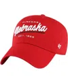 47 Brand Women's Scarlet Nebraska Huskers Sidney Clean Up Adjustable Hat In Red
