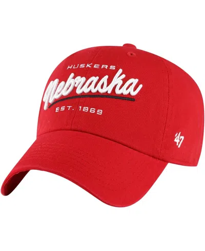 47 Brand Women's Scarlet Nebraska Huskers Sidney Clean Up Adjustable Hat In Red