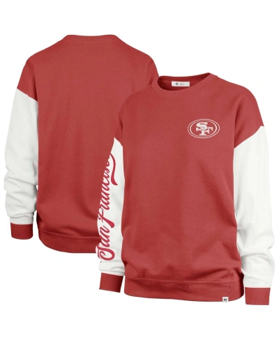 47 Brand Women's Scarlet San Francisco 49ers Double Header Rise Andie Pullover Sweatshirt