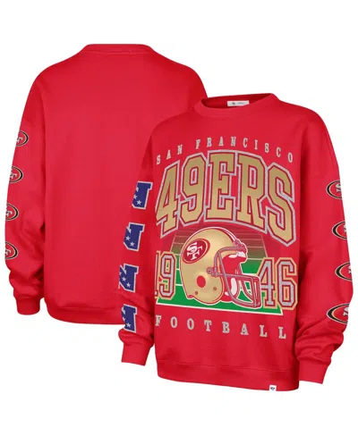 47 Brand '47  Scarlet San Francisco 49ers Go Big Oversized Pullover Sweatshirt In Red