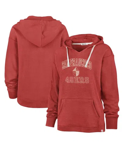 47 Brand Women's Scarlet San Francisco 49ers Plus Size Clarity Kennedy Pullover Hoodie In Brown