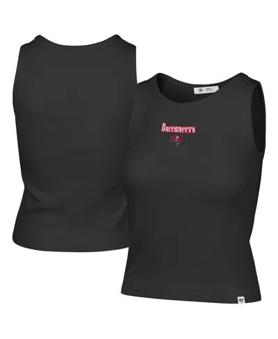 47 Brand Women's Tampa Bay Buccaneers Sleeveless Ribbed Cropped Cotton-blend Tank Top In Black