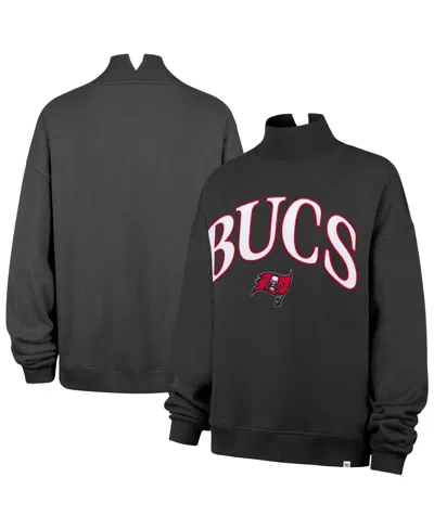 47 Brand Women's Tampa Bay Buccaneers Vantage Mock Neck Cropped Pullover Sweatshirt In Gray