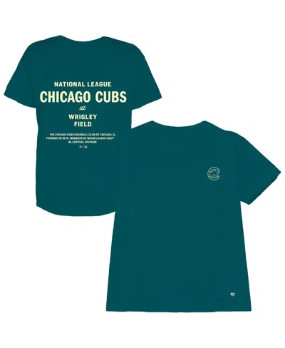 47 Brand Women's Teal Chicago Cubs Plus Size Leon City Cropped T-shirt In Blue