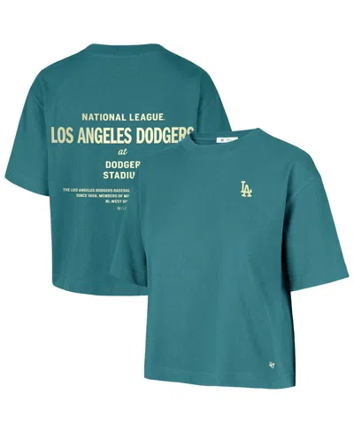 47 Brand Women's Teal Los Angeles Dodgers Contemporary Basics Leon City T-shirt In Blue