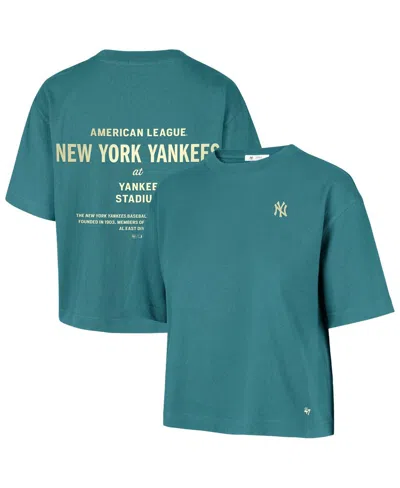 47 Brand Women's Teal New York Yankees Contemporary Basics Leon City T-shirt In Blue