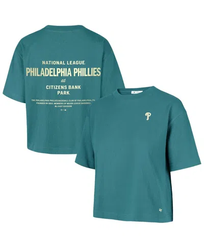 47 Brand Women's Teal Philadelphia Phillies Plus Size Leon City Cropped T-shirt In Blue