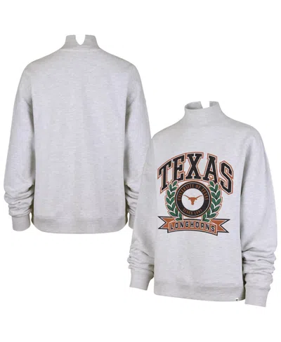 47 Brand Women's Texas Longhorns Laurel Arch Mock Neck Dropped-shoulder Relaxed-fit Sweatshirt In Gray