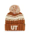47 Brand Women's Texas Orange Texas Longhorns Emma Cuffed With Pom Knit Hat In Brown