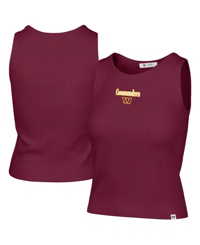 47 Brand Women's Washington Commanders Ribbed Cropped Cotton-blend Tank Top In Burgundy