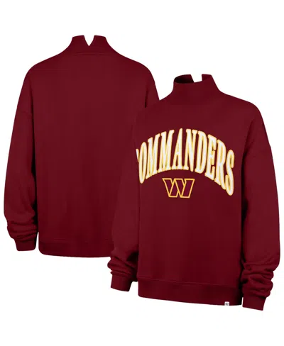 47 Brand Women's Washington Commanders Vantage Oversized Mock-neck Cropped Sweatshirt In Burgundy
