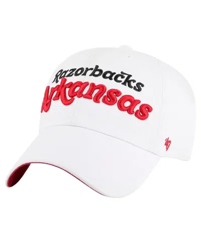 47 Brand Women's White Arkansas Razorbacks Pensacola Clean Up Adjustable Hat