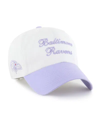 47 Brand Women's White Baltimore Ravens Gelato Two-tone Clean Up Adjustable Hat