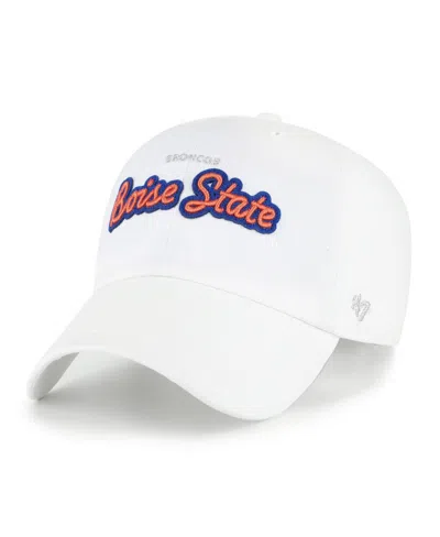 47 Brand Women's White Boise State Broncos Trendy Script Clean Up Adjustable Hat