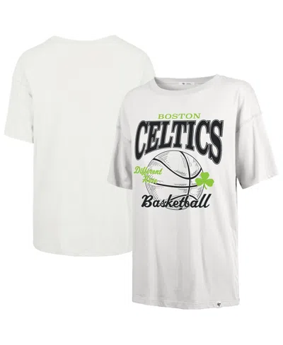 47 Brand Women's White Boston Celtics City Edition Down Court Sadie T-shirt