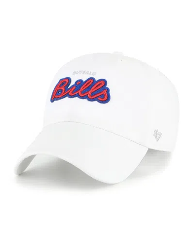 47 Brand Women's White Buffalo Bills Trendy Script Clean Up Adjustable Hat