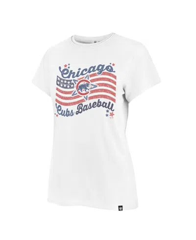 47 Brand Women's White Chicago Cubs Americana Regional Frankie T-shirt