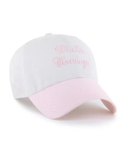 47 Brand Women's White Dallas Cowboys Gelato Two-tone Clean Up Adjustable Hat In Pink
