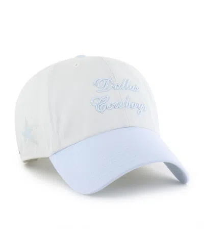 47 Brand Women's White Dallas Cowboys Gelato Two-tone Clean Up Adjustable Hat In White,light Blue