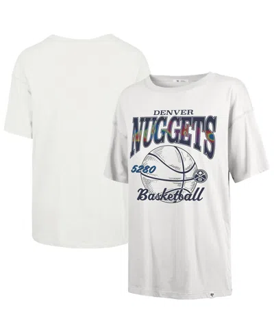 47 Brand Women's White Denver Nuggets City Edition Down Court Sadie T-shirt