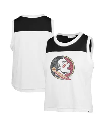 47 Brand Women's White Florida State Seminoles Premier Zoey Waist Length Tank Top In Multi
