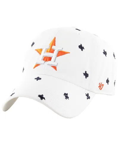47 Brand Women's White Houston Astros Confetti Clean Up Adjustable Hat In Purple
