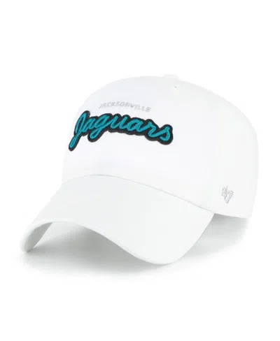 47 Brand Women's White Jacksonville Jaguars Trendy Script Clean Up Adjustable Hat