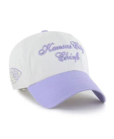 47 Brand Women's White Kansas City Chiefs Gelato Two-tone Clean Up Adjustable Hat In White,purple