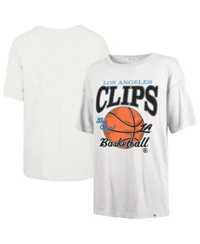 47 Brand Women's White La Clippers City Edition Down Court Sadie T-shirt