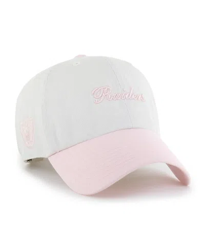 47 Brand Women's White Las Vegas Raiders Gelato Two-tone Clean Up Adjustable Hat In Black