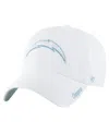 47 Brand Women's White Los Angeles Chargers Ballpark Cheer Clean Up Adjustable Hat In White