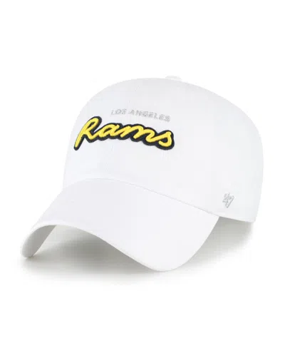 47 Brand Women's White Los Angeles Rams Trendy Script Clean Up Adjustable Hat