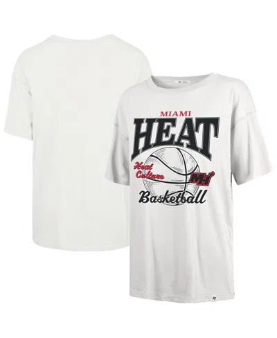 47 Brand Women's White Miami Heat City Edition Down Court Sadie T-shirt