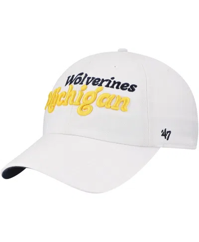 47 Brand Women's White Michigan Wolverines Pensacola Clean Up Adjustable Hat
