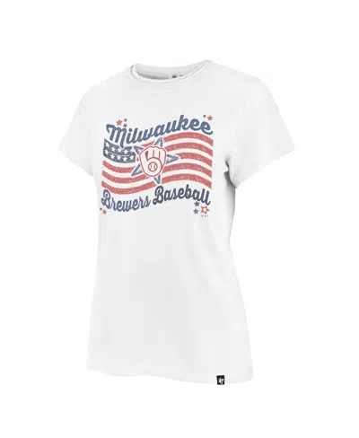 47 Brand Women's White Milwaukee Brewers Americana Regional Frankie T-shirt