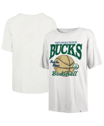 47 Brand Women's White Milwaukee Bucks City Edition Down Court Sadie T-shirt In Neutral