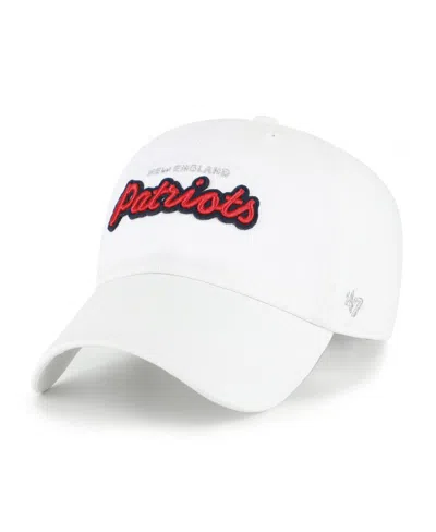 47 Brand Women's White New England Patriots Trendy Script Clean Up Adjustable Hat