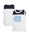 47 Brand Women's White North Carolina Tar Heels Premier Zoey Waist Length Tank Top In White