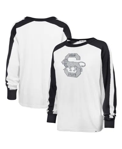 47 Brand Women's White Penn State Nittany Lions Premier Caribou Raglan Long Sleeve T-shirt