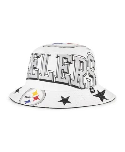 47 Brand Women's White Pittsburgh Steelers Energize Bucket Hat