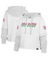 47 Brand Women's White San Diego Padres City Connect Shortstop Cropped Pullover Hoodie In White