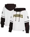 47 Brand '47 White San Diego Padres Trifecta Shortstop Cropped Pullover Hoodie In White