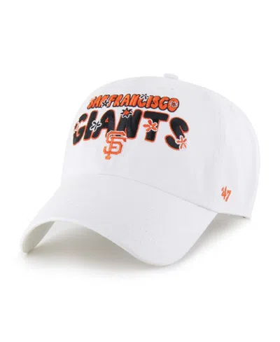 47 Brand Women's White San Francisco Giants Flower Power Clean Up Adjustable Hat