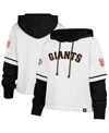 47 Brand Women's White San Francisco Giants Trifecta Shortstop Cropped Pullover Hoodie In White