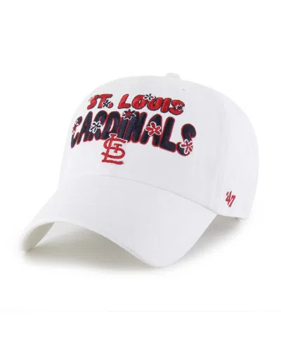 47 Brand Women's White St. Louis Cardinals Flower Power Clean Up Adjustable Hat