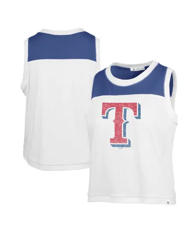 47 Brand Women's White Texas Rangers Premier Zoey Waist Length Tank Top