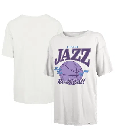 47 Brand Women's White Utah Jazz City Edition Down Court Sadie T-shirt